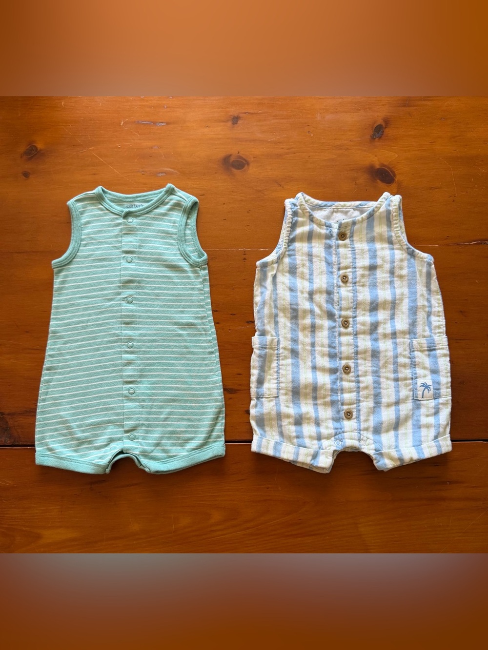 Carter’s Baby Boy Sleeveless Romper Bundle | Striped | 6M
